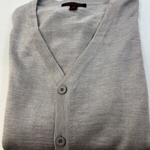 NWOT Linea Uomo Gray Lightweight Wool Blend Preppy Cardigan Size 2XL